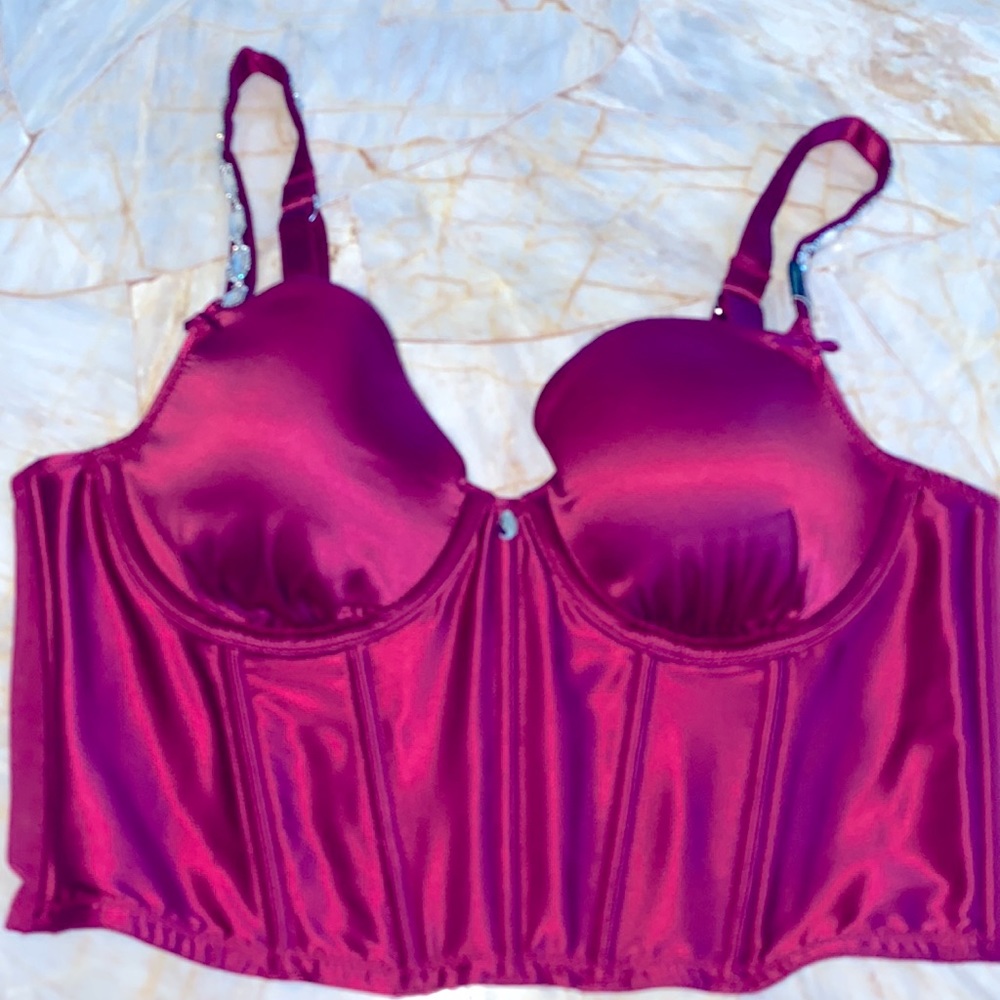 VS DREAM ANGELS Bejeweled Strap Satin Corset Top‎ 34B
